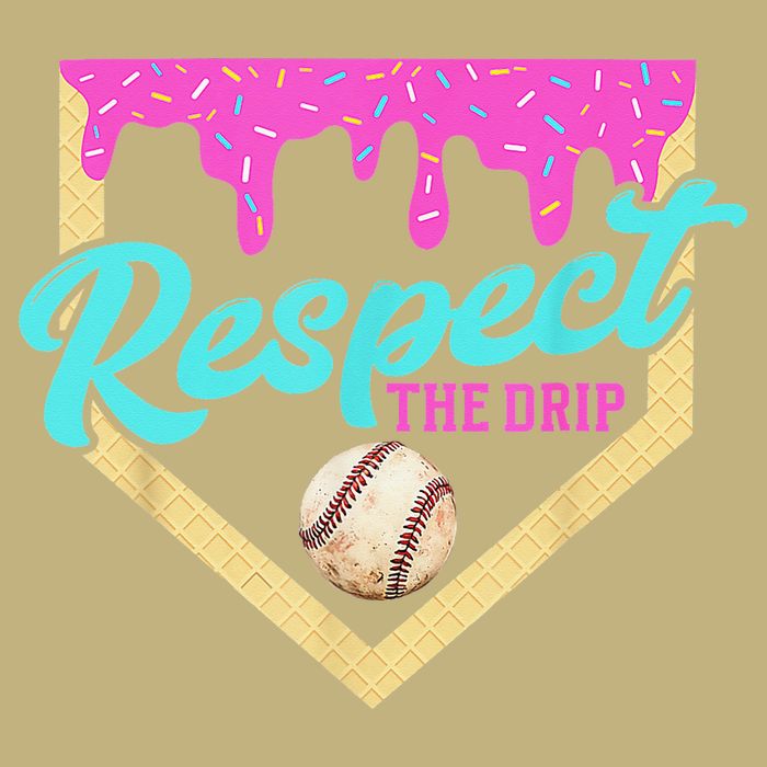 Respect The Drip Baseball Home Plate Ice Cream Dripping Cooling Performance Crew T-Shirt