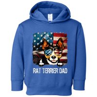 Rat Terrier Dad American Flag 4th Of July Dog Fathers Day Gift Toddler Hoodie