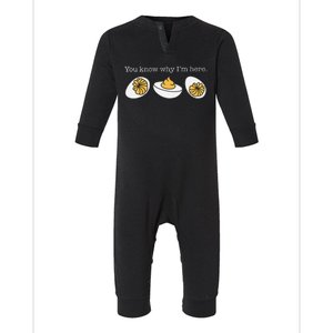 Retro Thanksgiving Dinner You Know Why IM Here Deviled Egg Infant Fleece One Piece