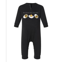 Retro Thanksgiving Dinner You Know Why IM Here Deviled Egg Infant Fleece One Piece