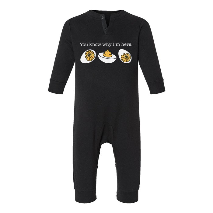 Retro Thanksgiving Dinner You Know Why IM Here Deviled Egg Infant Fleece One Piece