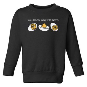 Retro Thanksgiving Dinner You Know Why IM Here Deviled Egg Toddler Sweatshirt