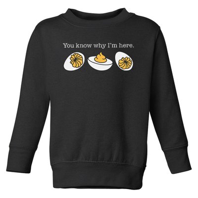 Retro Thanksgiving Dinner You Know Why IM Here Deviled Egg Toddler Sweatshirt