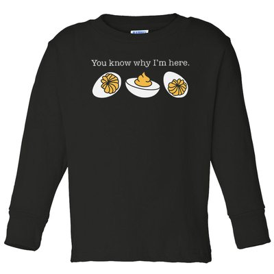 Retro Thanksgiving Dinner You Know Why IM Here Deviled Egg Toddler Long Sleeve Shirt