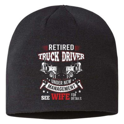 Retired Truck Driver Manage Wife Trucker Retirement Gift Sustainable Beanie