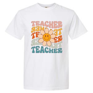 Retro Teacher Daisy Colorful Elementary School Teacher Garment-Dyed Heavyweight T-Shirt