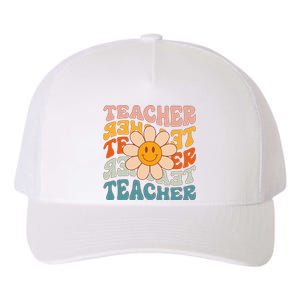 Retro Teacher Daisy Colorful Elementary School Teacher Yupoong Adult 5-Panel Trucker Hat