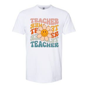 Retro Teacher Daisy Colorful Elementary School Teacher Softstyle CVC T-Shirt