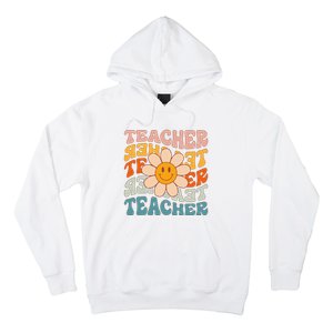 Retro Teacher Daisy Colorful Elementary School Teacher Hoodie