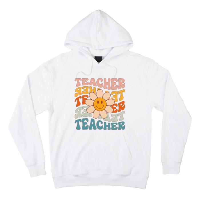 Retro Teacher Daisy Colorful Elementary School Teacher Hoodie