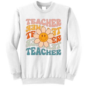 Retro Teacher Daisy Colorful Elementary School Teacher Sweatshirt