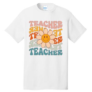 Retro Teacher Daisy Colorful Elementary School Teacher Tall T-Shirt