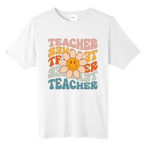 Retro Teacher Daisy Colorful Elementary School Teacher Tall Fusion ChromaSoft Performance T-Shirt