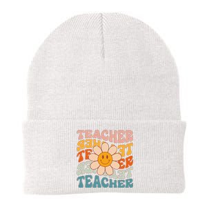 Retro Teacher Daisy Colorful Elementary School Teacher Knit Cap Winter Beanie