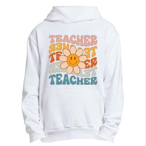 Retro Teacher Daisy Colorful Elementary School Teacher Urban Pullover Hoodie