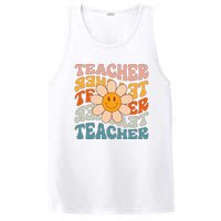 Retro Teacher Daisy Colorful Elementary School Teacher PosiCharge Competitor Tank