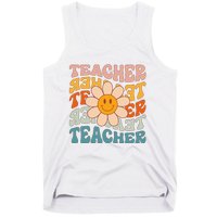 Retro Teacher Daisy Colorful Elementary School Teacher Tank Top