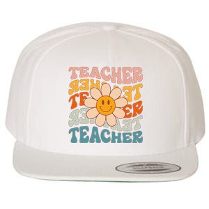 Retro Teacher Daisy Colorful Elementary School Teacher Wool Snapback Cap