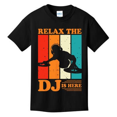 Relax The DJ Is Here Funny DJ Disc Jockey Music Player Dad Kids T-Shirt