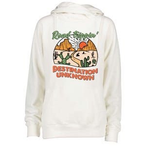 Road Trippin Destination Unknown Wanderlust Travel Western Funny Gift Womens Funnel Neck Pullover Hood