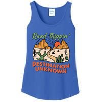 Road Trippin Destination Unknown Wanderlust Travel Western Funny Gift Ladies Essential Tank