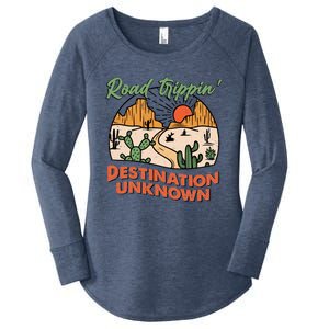 Road Trippin Destination Unknown Wanderlust Travel Western Funny Gift Women's Perfect Tri Tunic Long Sleeve Shirt