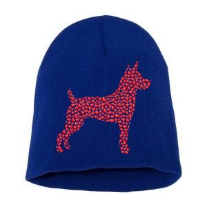 Rat Terrier Dog Lover Heart Shape Rat Terrier Valentines Day Gift Short Acrylic Beanie