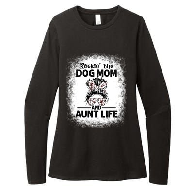 Rockin' The Dog Mom And Aunt Life Funny Dog Lover Dog Mom Gift Womens CVC Long Sleeve Shirt