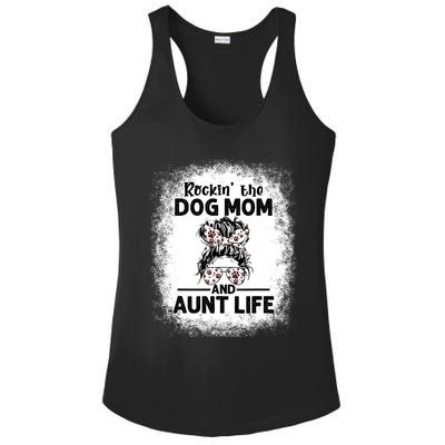 Rockin' The Dog Mom And Aunt Life Funny Dog Lover Dog Mom Gift Ladies PosiCharge Competitor Racerback Tank