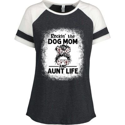 Rockin' The Dog Mom And Aunt Life Funny Dog Lover Dog Mom Gift Enza Ladies Jersey Colorblock Tee