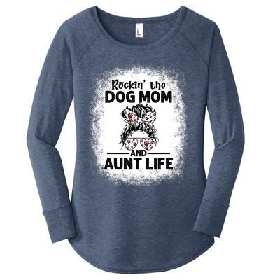 Rockin' The Dog Mom And Aunt Life Funny Dog Lover Dog Mom Gift Women's Perfect Tri Tunic Long Sleeve Shirt