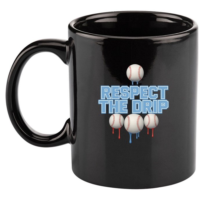 Respect The Drip Baseball Ice 11oz C Handle Ceramic Mug