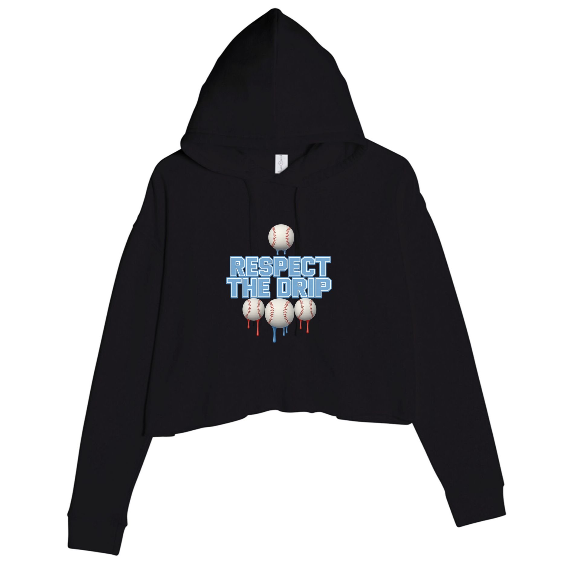 Respect The Drip Baseball Ice Crop Fleece Hoodie