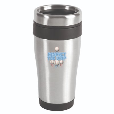 Respect The Drip Baseball Ice 16oz Travel Tumbler