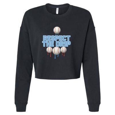 Respect The Drip Baseball Ice Cropped Pullover Crew