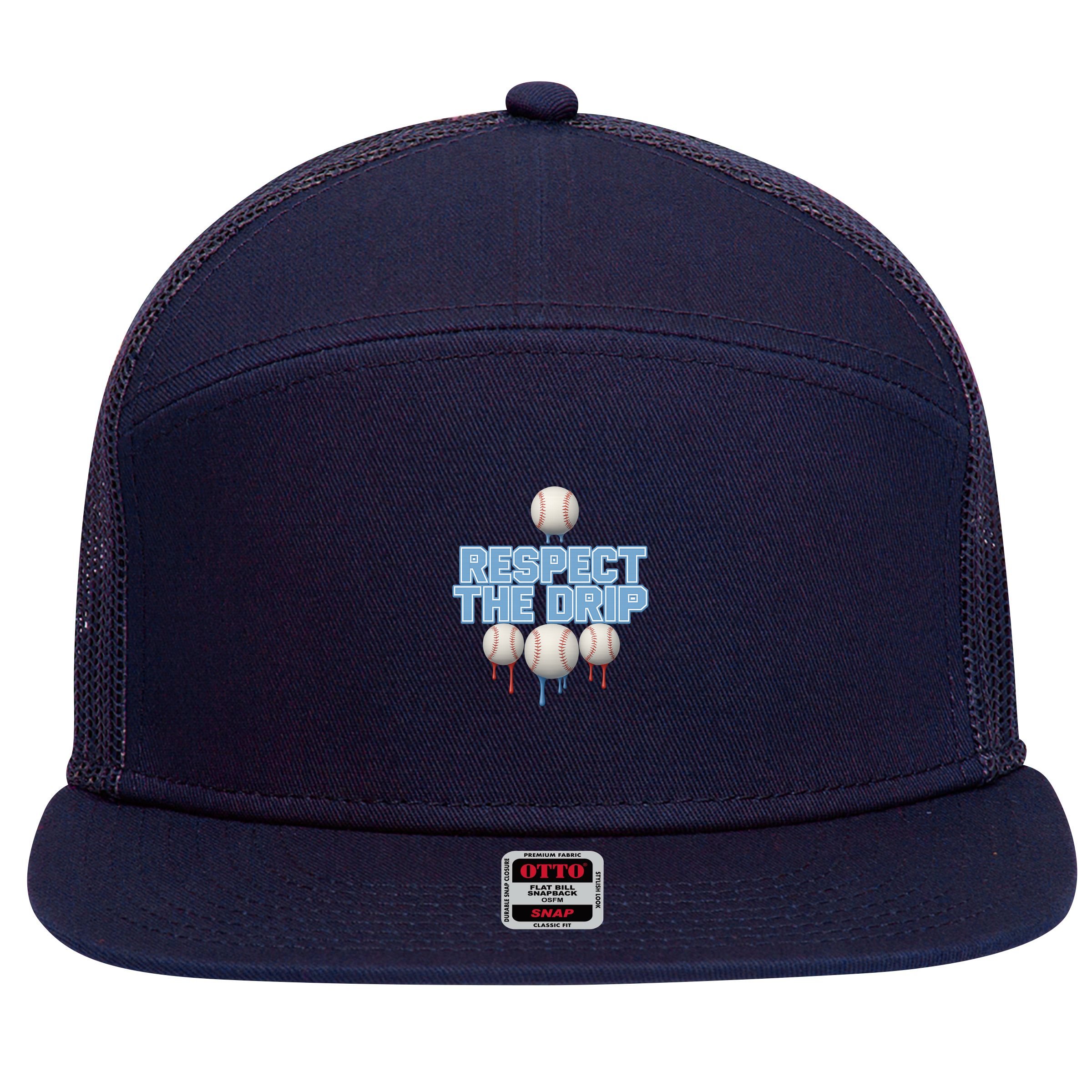 Respect The Drip Baseball Ice 7 Panel Mesh Trucker Snapback Hat
