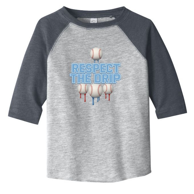 Respect The Drip Baseball Ice Toddler Fine Jersey T-Shirt