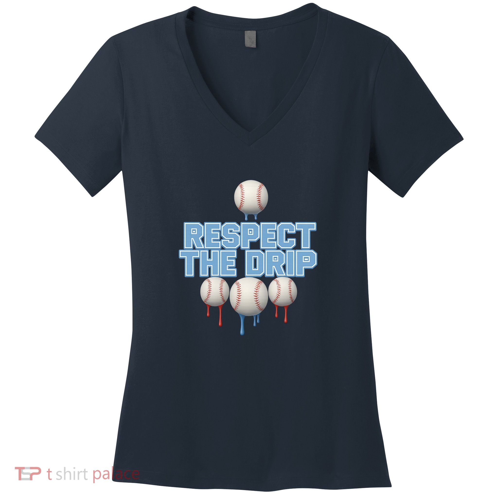 Respect The Drip Baseball Ice Women's V-Neck T-Shirt