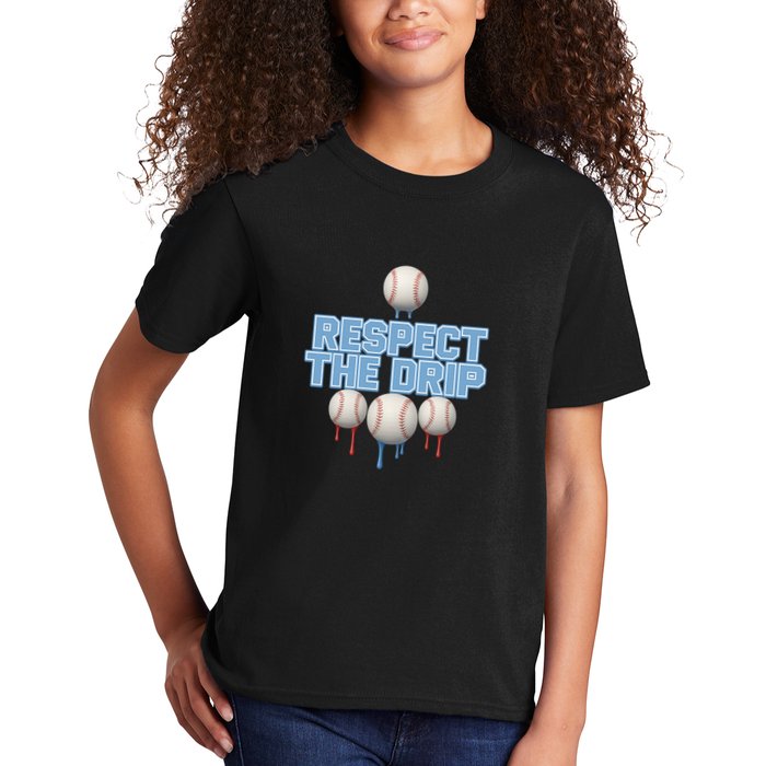Respect The Drip Baseball Ice Kids T-Shirt