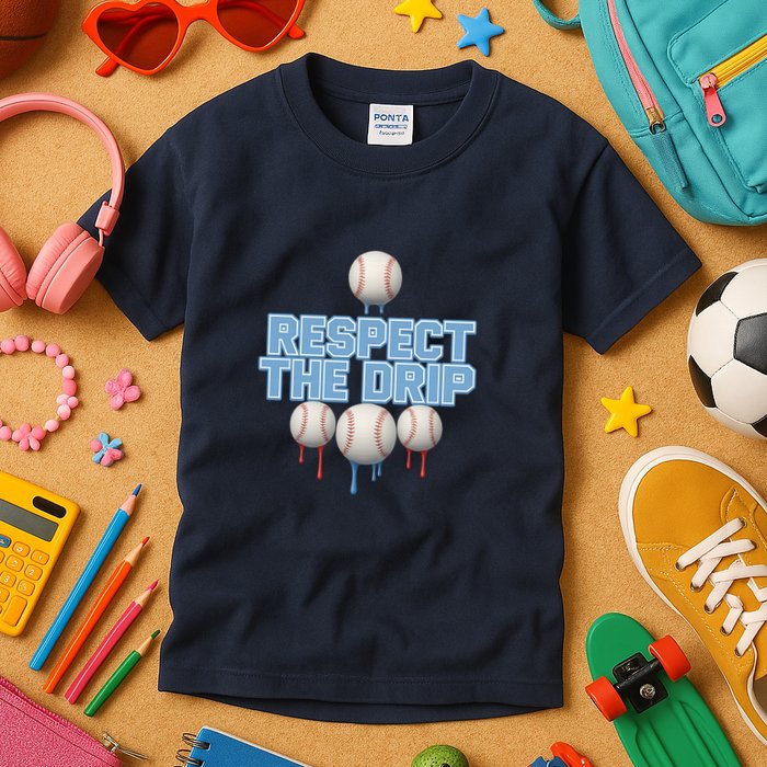Respect The Drip Baseball Ice Kids T-Shirt