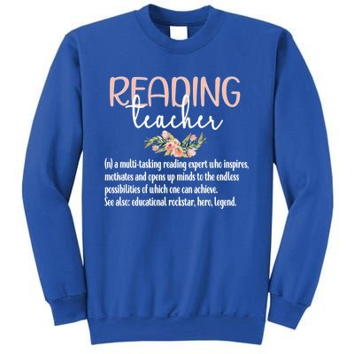 Reading Teacher Definition School Book Reading Specialist Gift Sweatshirt