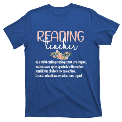 Reading Teacher Definition School Book Reading Specialist Gift T-Shirt