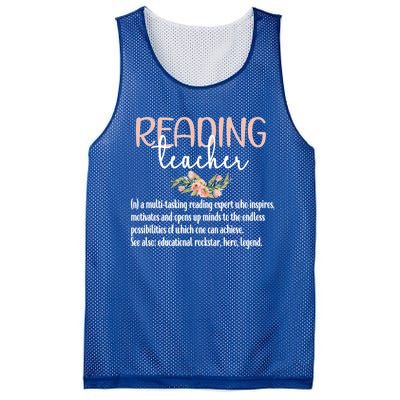 Reading Teacher Definition School Book Reading Specialist Gift Mesh Reversible Basketball Jersey Tank