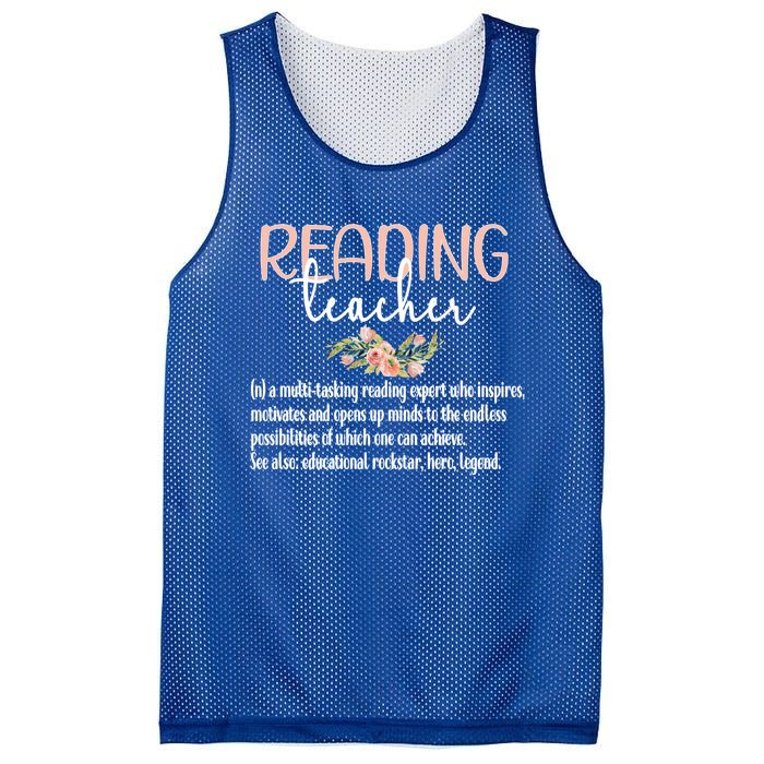 Reading Teacher Definition School Book Reading Specialist Gift Mesh Reversible Basketball Jersey Tank