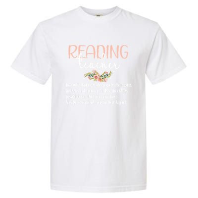 Reading Teacher Definition School Book Reading Specialist Gift Garment-Dyed Heavyweight T-Shirt