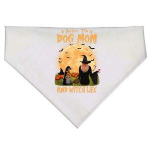 Rocking The Dog Mom And Witch Life Afghan Hound Halloween Gift USA-Made Doggie Bandana