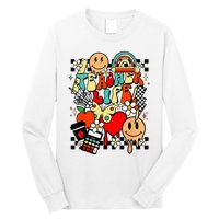 Retro Teacher Daisy Colorful Elementary School Teacher Long Sleeve Shirt