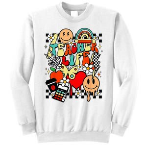 Retro Teacher Daisy Colorful Elementary School Teacher Sweatshirt