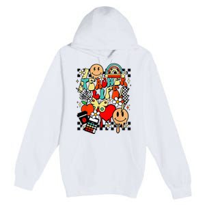 Retro Teacher Daisy Colorful Elementary School Teacher Premium Pullover Hoodie