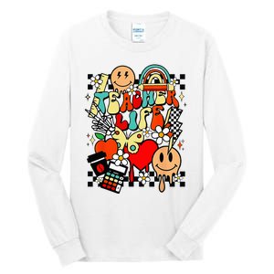 Retro Teacher Daisy Colorful Elementary School Teacher Tall Long Sleeve T-Shirt